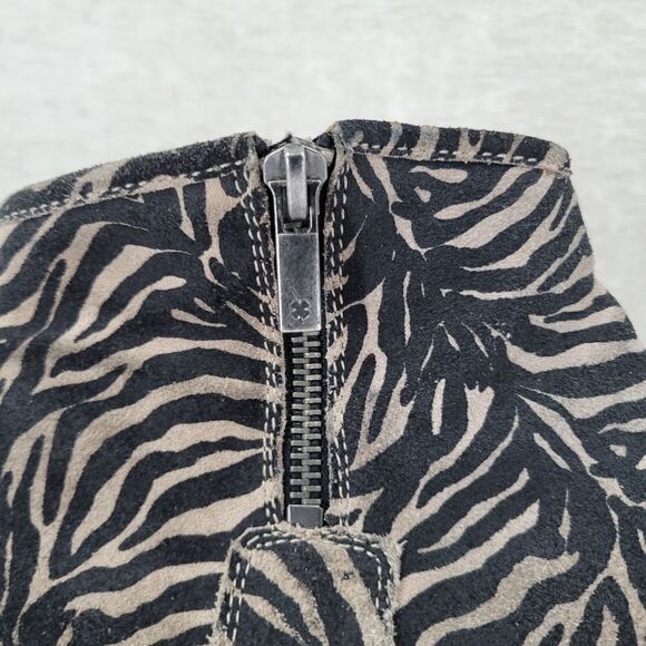 Lucky Brand Leather Zebra Animal Print Booties Women's Size 7.5 - Picture 2 of 15